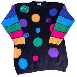 80’s Colorful Vintage Pullover (Large)